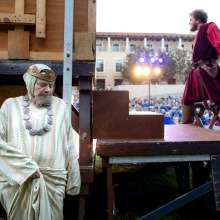 A Shakespeare by the Sea actor performs during the Summer at Soka performance