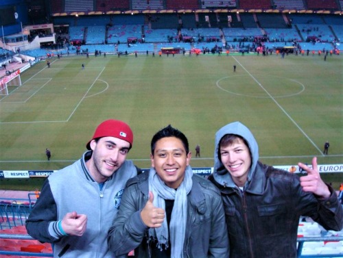 Image of group of students at soccer game in Madrid 