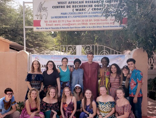 Student group in front of program center