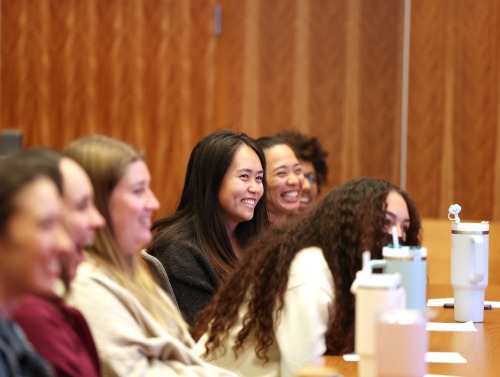 Members of the SUA community laugh during a DEI training