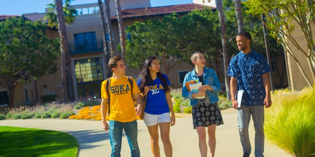 Image of students walking around campus.