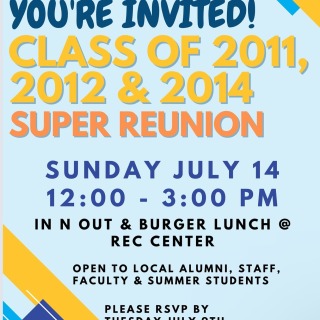 Over 200+ members of the Class of 2011, 2012, 2014 and their families will be traveling to SUA for their 10 year reunion! As part of the annual tradition, we would like to welcome local alumni and friends to join us for a complimentary In N Out lunch on Sunday afternoon. Family and children activities will also be available. RSVP via link in bio or the email sent to Southern California Sohokai.