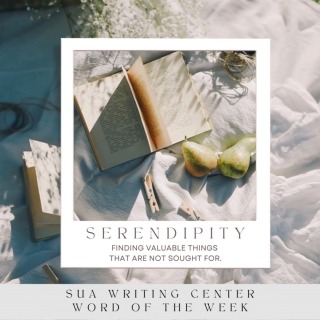 🌟 Word of the Week: Serendipity 🌟

Ever experienced an unexpected moment that brought you joy or new insights? That's serendipity! 

This week, let's celebrate those happy accidents and unexpected discoveries that make our writing journey exciting. Whether you stumble upon a perfect quote, find inspiration in a surprising place, or come across a new idea, embrace the serendipity in your writing process. 

Share your serendipitous moments with us in the comments below! ✨📚🖋️ #WordOfTheWeek #Serendipity #WritingJourney #Inspiration #SokaUniversityWritingCenter