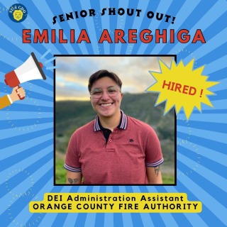 🎓Senior Shout Out! EMILIA ARECHIGA has been hired by the Orange County Fire Authority. Emilia was offered a full time position with the OCTA after completing internship there! 🔥Congrats, Emilia! 👏 #sokacareerdevelopment #sokauniversity #internship #ocfa #2024graduate