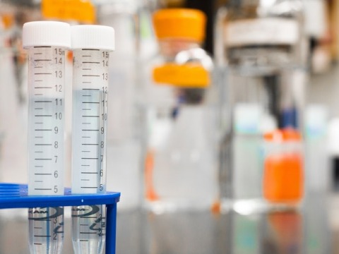 Two test tubes in a lab