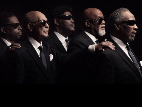 Blind Boys of Alabama. Five members standing in profile