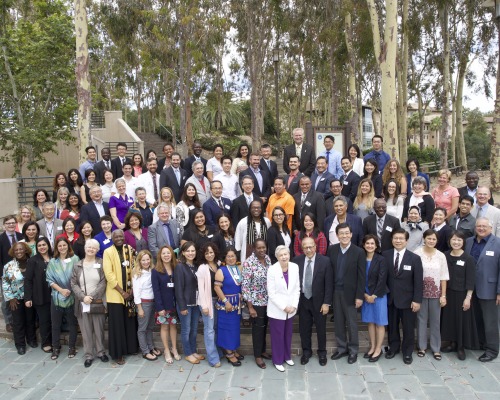 Soka Faculty and Staff pose on SUA's Aliso Viejo Campus