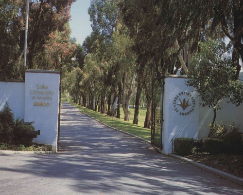 The gates to the Calabasas campus